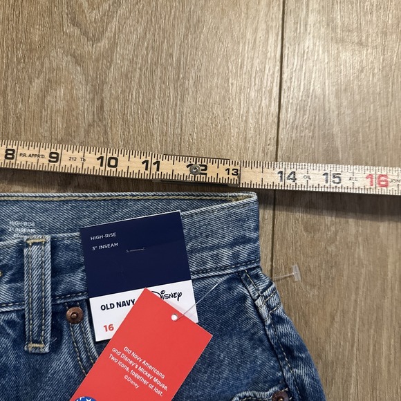 Old Navy Disney Girl's Minnie Mouse Denim Jean Shorts Cut Off Embroidered Sz 16 - Picture 8 of 12